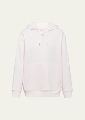 Prada Men's Enamel Triangle Logo Hoodie