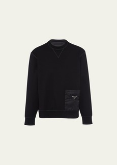 Prada Men's Felpa Sweatshirt with Re-Nylon Pocket