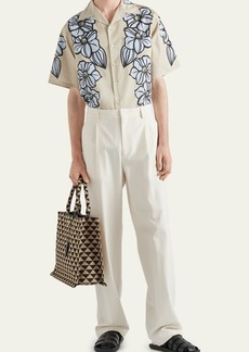 Prada Men's Floral-Print Cotton Camp Shirt