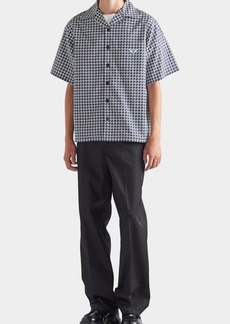 Prada Men's Geometric Poplin Camp Shirt