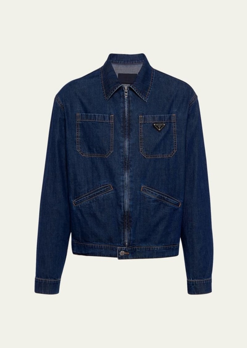 Prada Men's Light Denim Zip Jacket