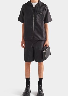 Prada Men's Re-Nylon Zip-Front Camp Shirt