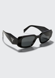 Prada Men's Rectangle Acetate Logo Sunglasses