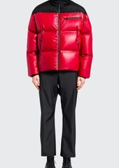 Prada Men's Red Nylon Accoppiato Light Puffer Jacket
