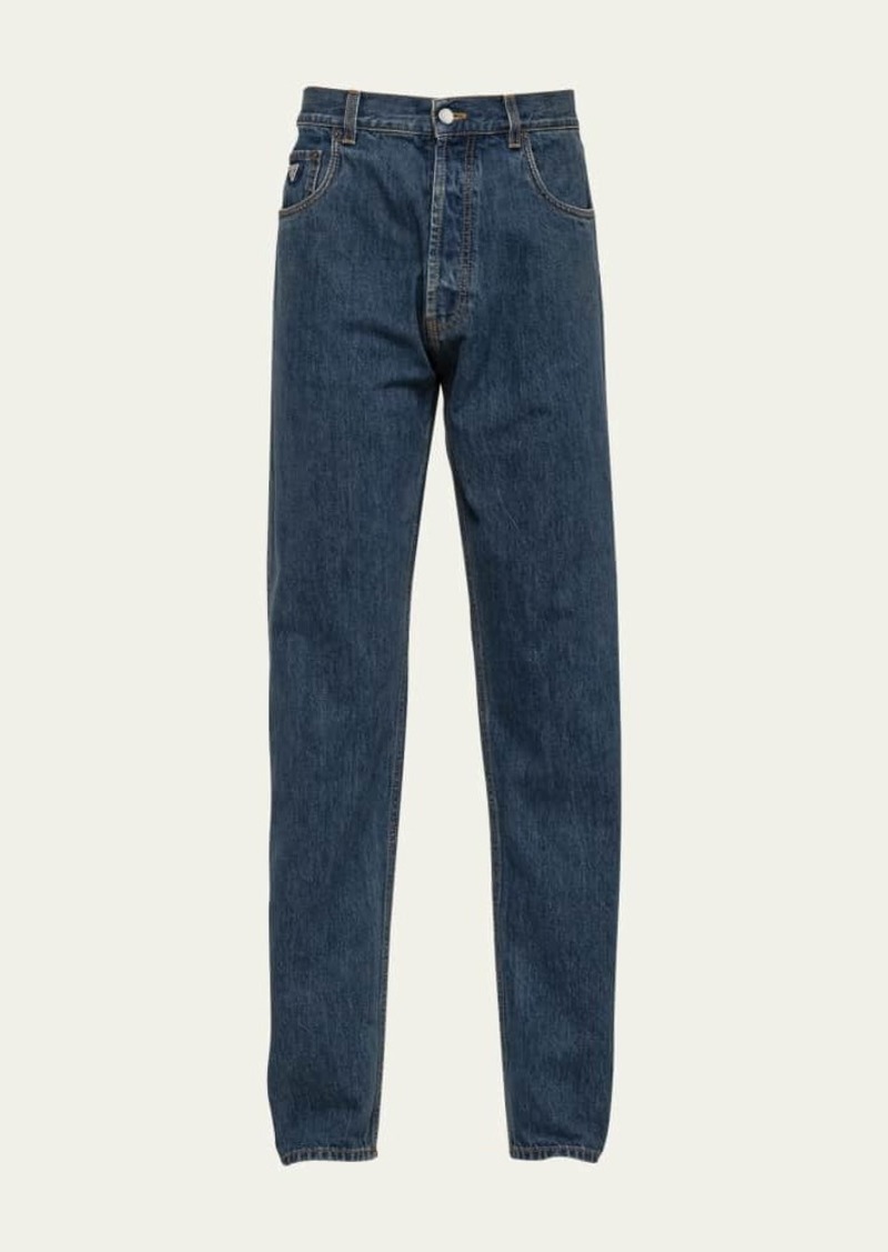 Prada Men's Relaxed-Fit Washed Denim Jeans