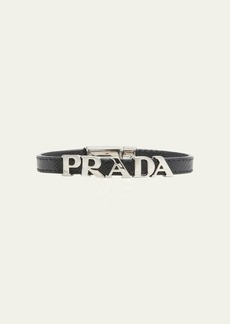 Prada Men's Saffiano Bracelet With Logo