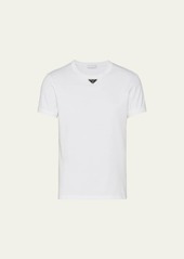Prada Men's T-Shirt with Enameled Triangle Logo