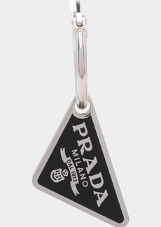 Prada Men's Triangle Logo Pendant Earring  Single  Right