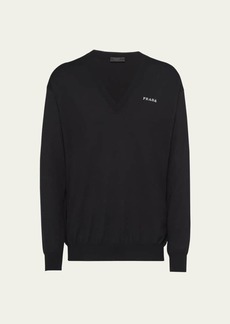Prada Men's V-Neck Cashmere Sweater