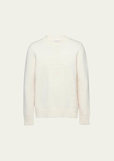 Prada Men's Wool-Cashmere Logo Sweater