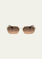 Prada Metal & Plastic Rectangle Sunglasses