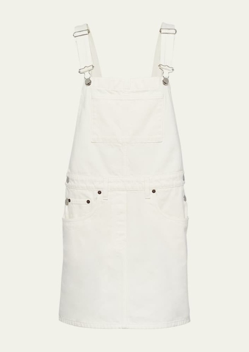 Prada Mini Denim Overalls Dress