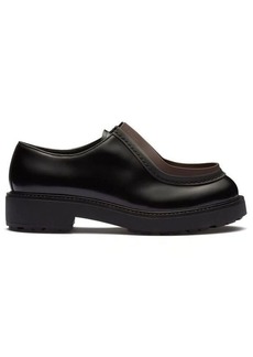 PRADA opaque brushed-leather lace-up shoes