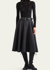 Prada Cotton Open-Knit Turtleneck Sweater