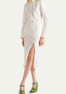 Prada Paper Midi Skirt with Slit