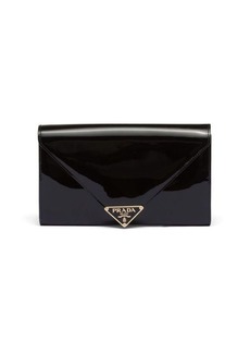 PRADA patent-leather envelope wallet on chain