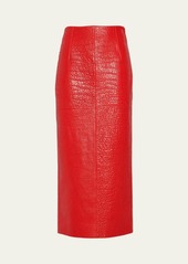 Prada Pencil Midi Napa Leather Skirt