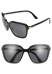 Prada Pillow 58mm Square Sunglasses in Black/Black Solid at Nordstrom
