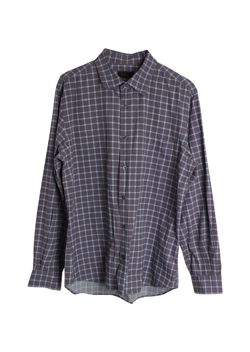 Prada Plaid Button Up Shirt in Multicolor Cotton