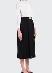 Prada Pleated Midi Skirt w/ Belt