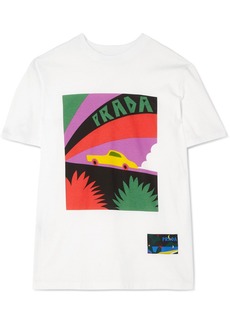 Prada Printed Cotton-jersey T-shirt