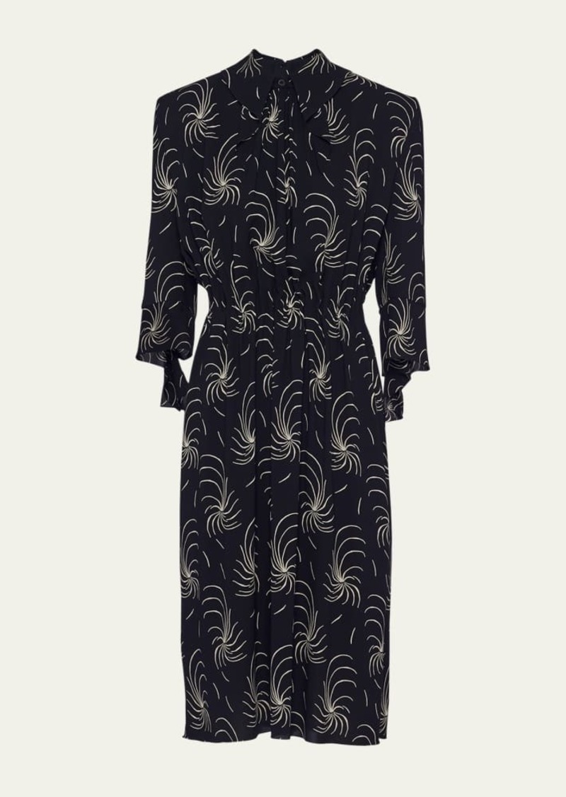 Prada Printed Sable Midi Dress