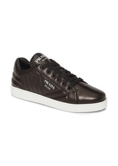 Prada Quilted Low Top Sneaker in Black/White at Nordstrom