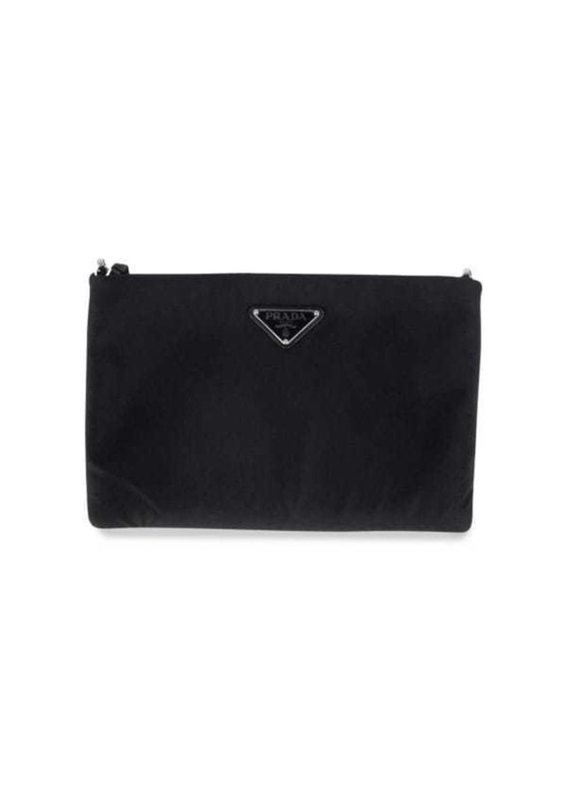 Prada Re-Nylon Clutch In Black Nylon