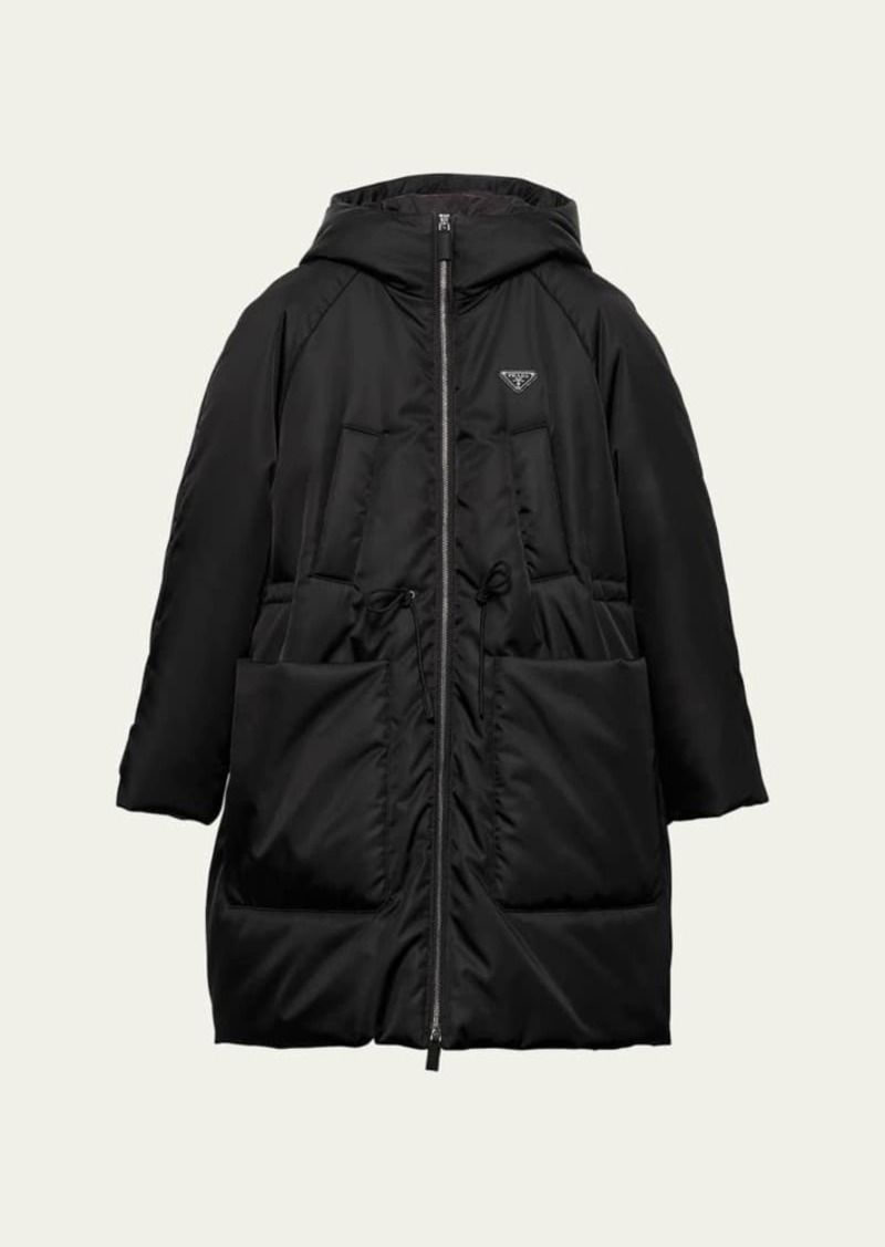 Prada Re-Nylon Hooded Down Coat