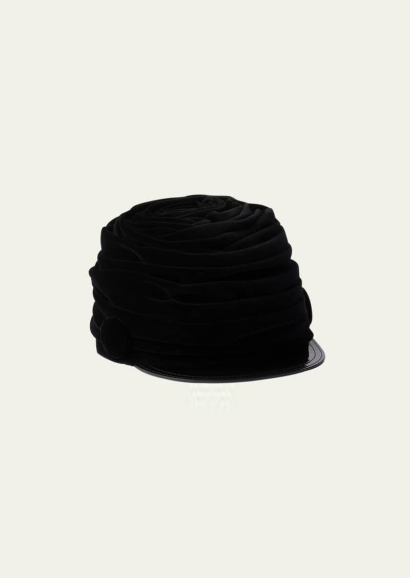 Prada Ruched Velvet Hat