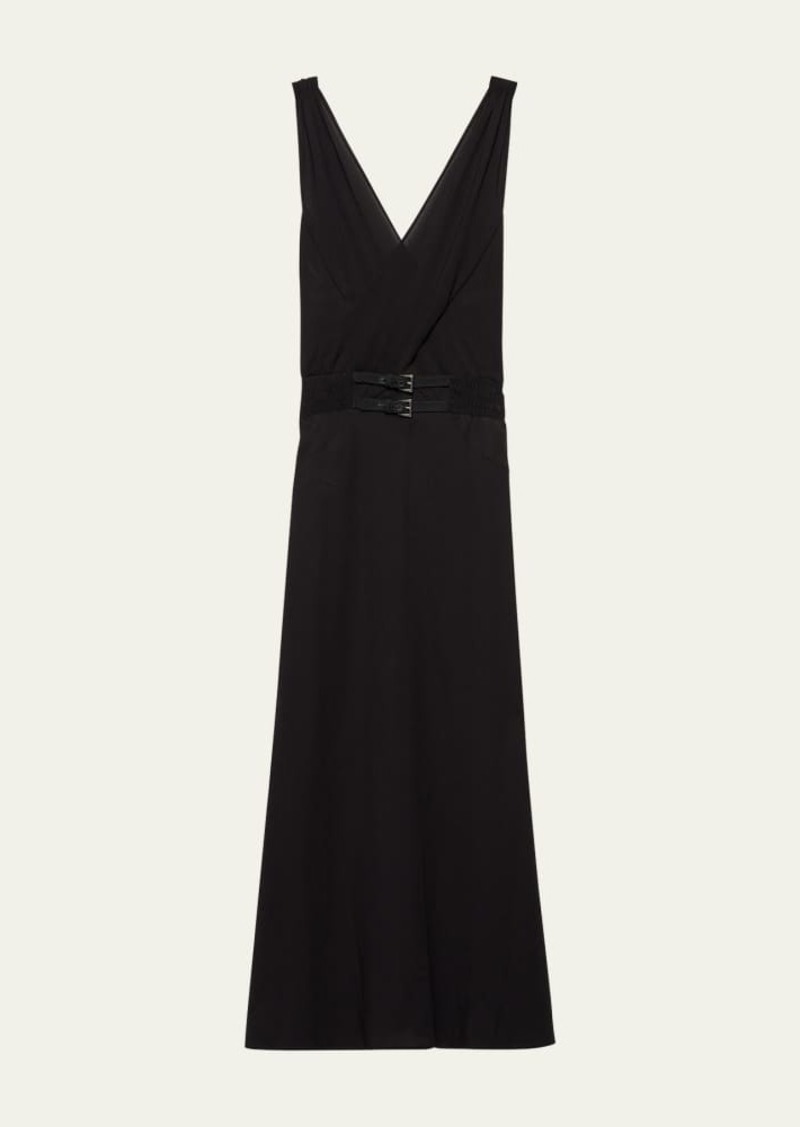 Prada Sable Fit-Flare Midi Dress