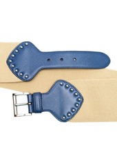 PRADA saffiano leather belt beige blue