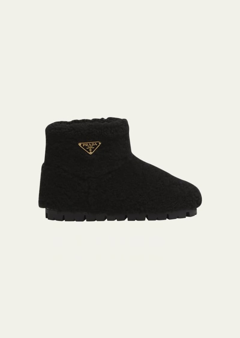 Prada Shearling Cozy Ankle Boots