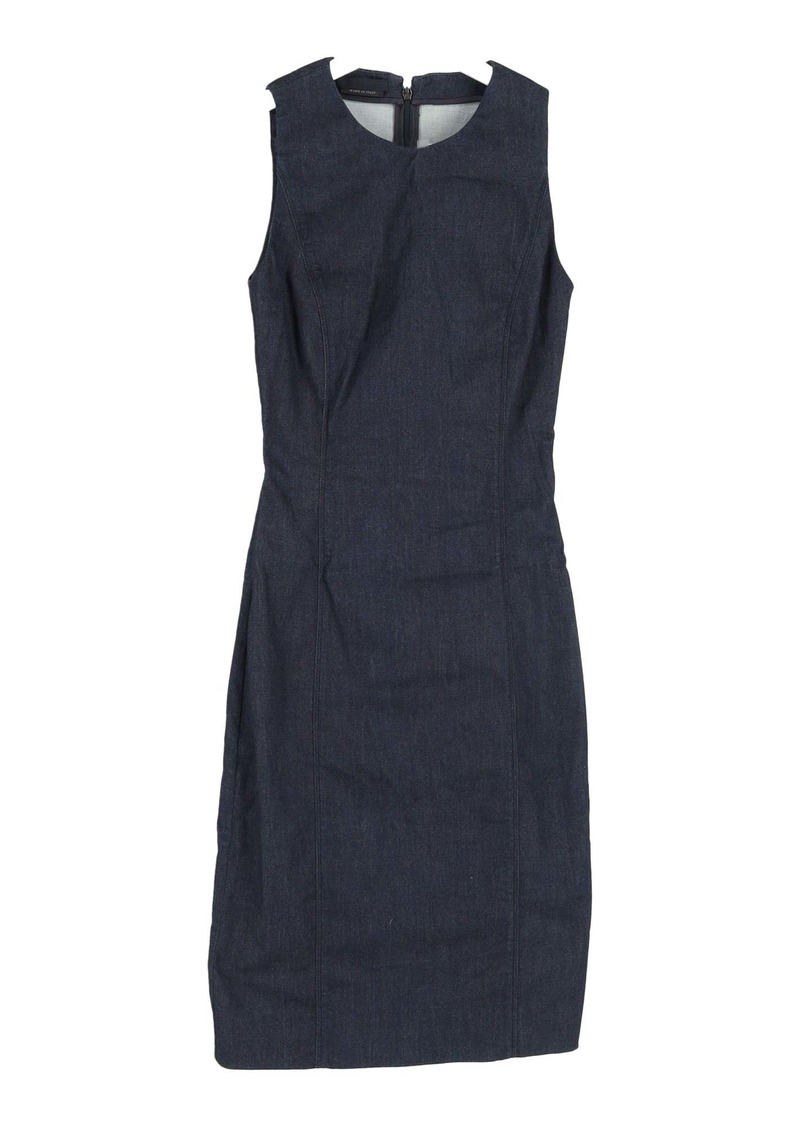 Prada Sleeveless Midi Dress in Blue Cotton Denim