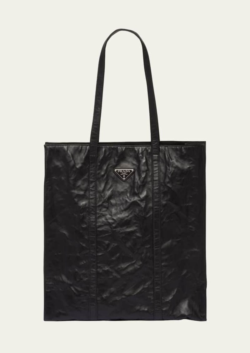 Prada Small Antique Nappa Leather Tote Bag