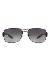 PRADA SPORT 65mm Rectangle Sunglasses