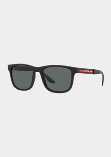 Prada Sport Men's Polarized Square Acetate Logo Sunglasses