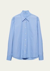 Prada Striped Cotton Poplin Button-Front Shirt