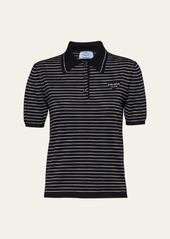 Prada Striped Polo Short Sleeve Shirt