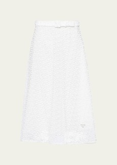 Prada Superpose Belted Midi Skirt