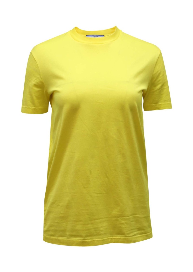 Prada T-shirt in Yellow Cotton