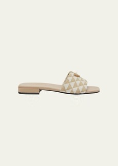 Prada Triangle Jacquard Flat Sandals