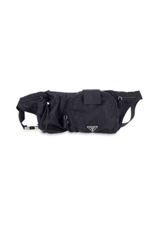 Prada Triangle Logo Belt Bag In Black Nylon