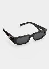 Prada Triangle Logo Bicolor Rectangle Sunglasses