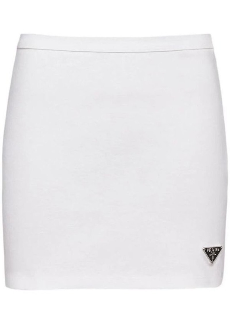 PRADA triangle-logo jersey miniskirt