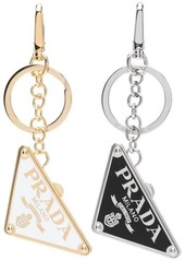 PRADA triangle-logo keyring