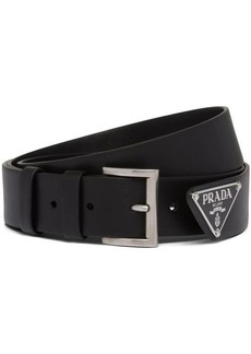 PRADA triangle-logo leather belt