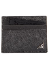 Prada Triangle Logo Leather Card Case in Nero at Nordstrom