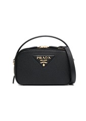 PRADA triangle-logo leather tote bag