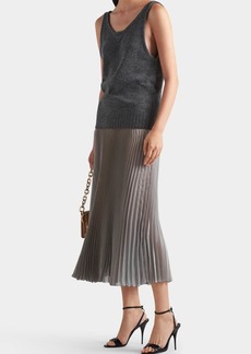 Prada Voile Pleated Midi Skirt
